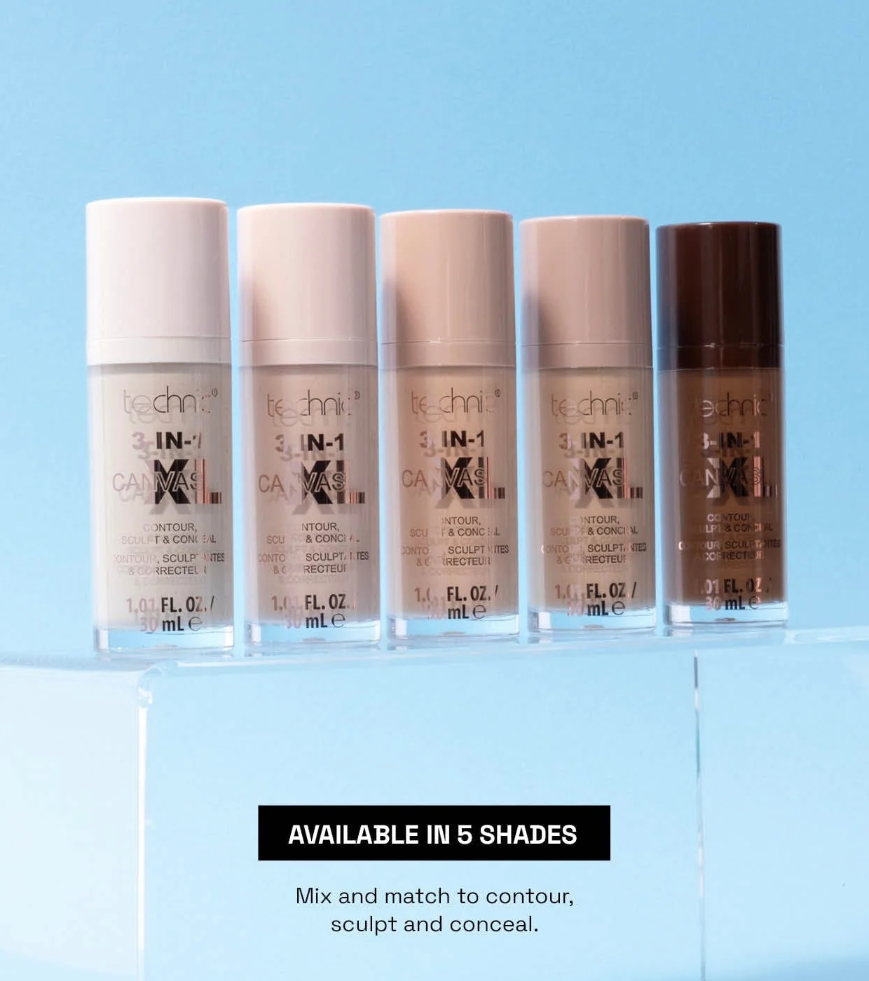 Technic Cosmetics - Corretivo líquido 3-IN-1 Canvas XL -  Chestnut