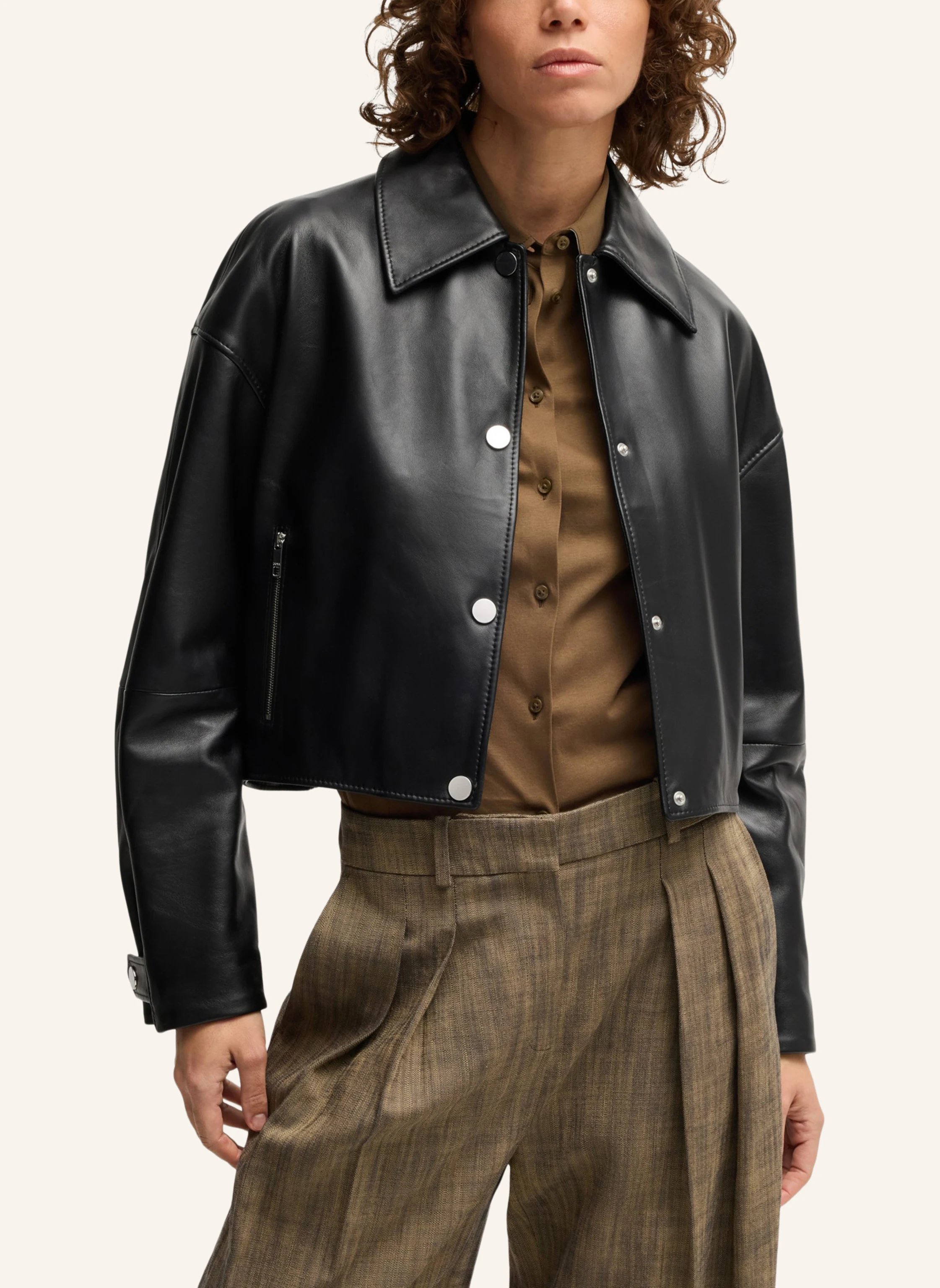 BOSS Lederjacke SASSINA Regular Fit