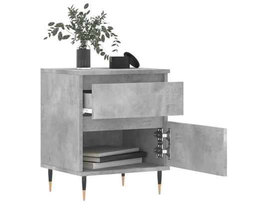 VIDAXL - Table de chevet gris béton 40x35x50 cm bois d’ingénierie