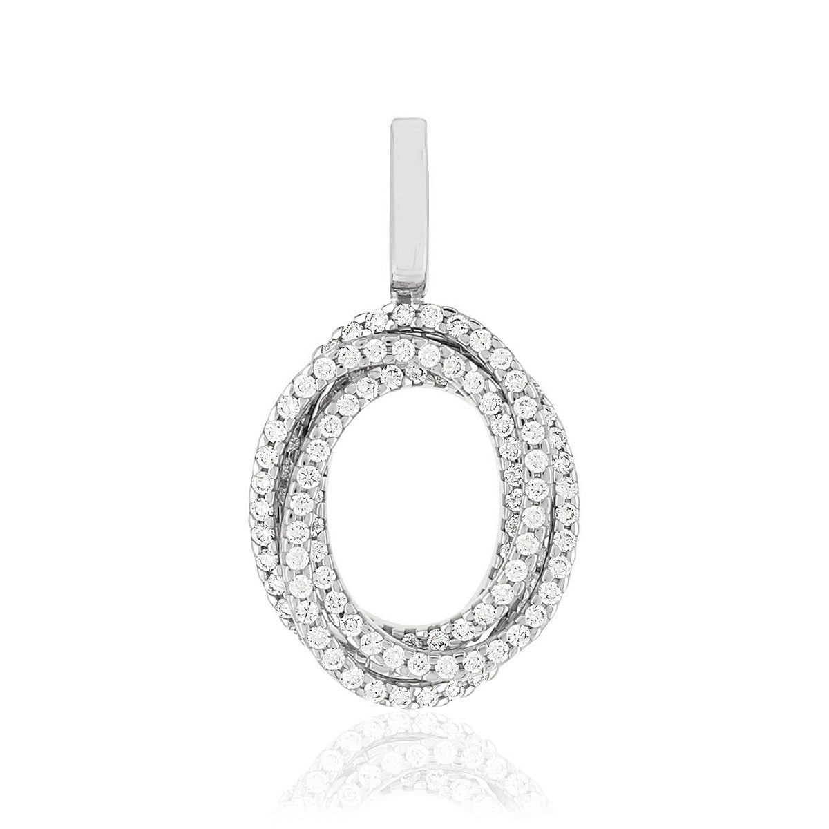 Pendentif or blanc 750 diamants