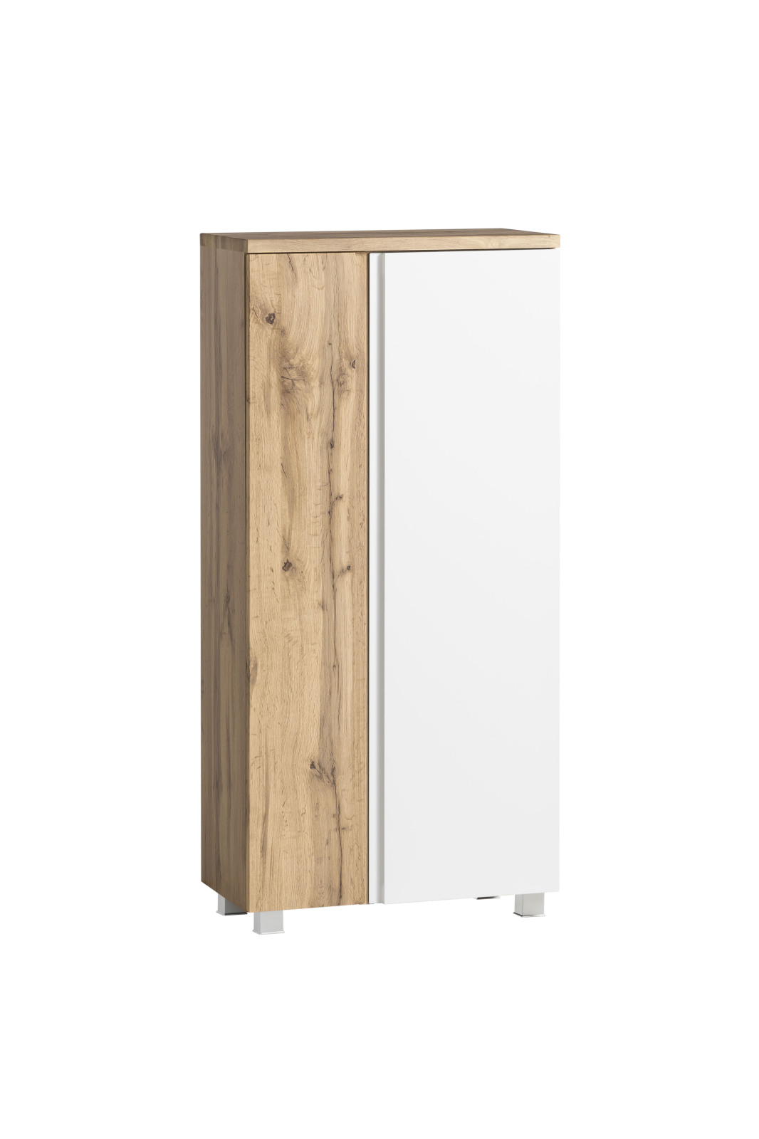 Midischrank - Wotaneiche - weiß matt - 65 cm