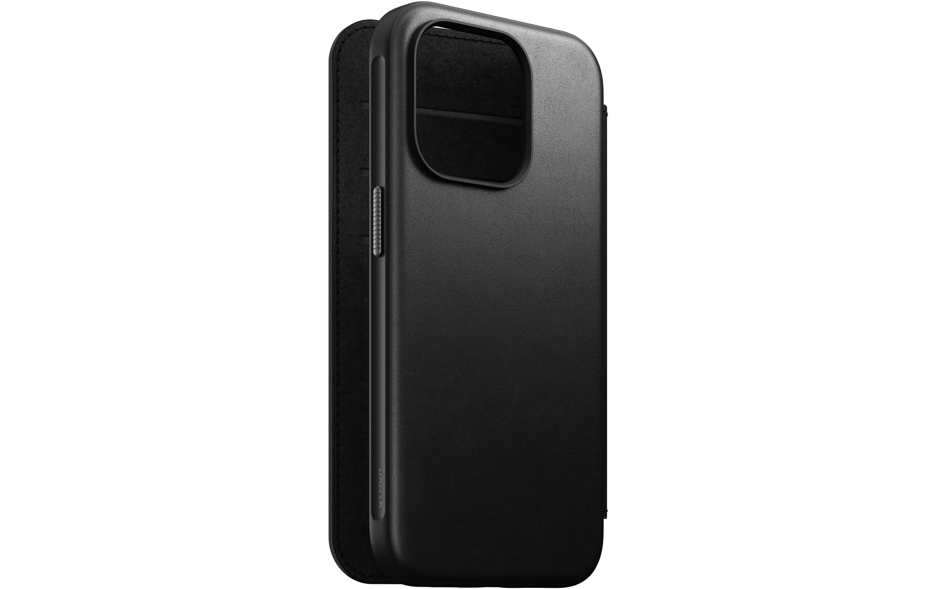 Book Cover Modern Leather Folio iPhone 15 Pro SchwarzModernes Leder Folio für das Apple iPhone 15 Pro