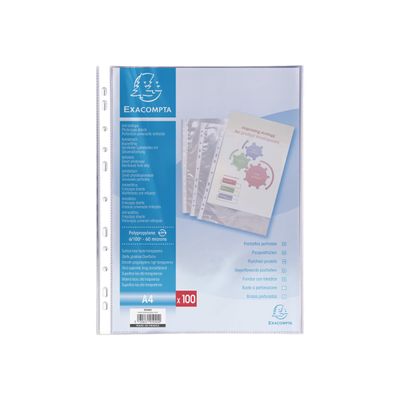 Exacompta - 100 Pochettes perforées - A4 - lisse 6/100