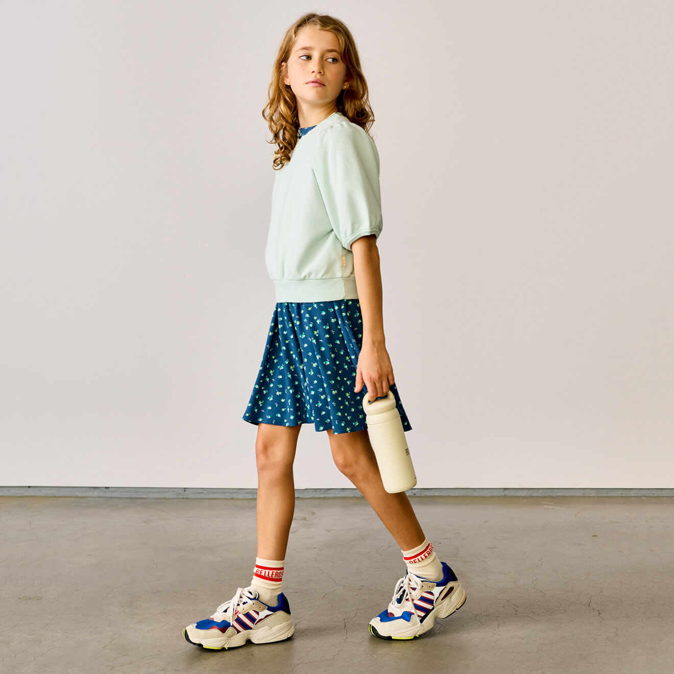 Bellerose Sweat en Coton molletonné Vajo manches courtes vert pastel