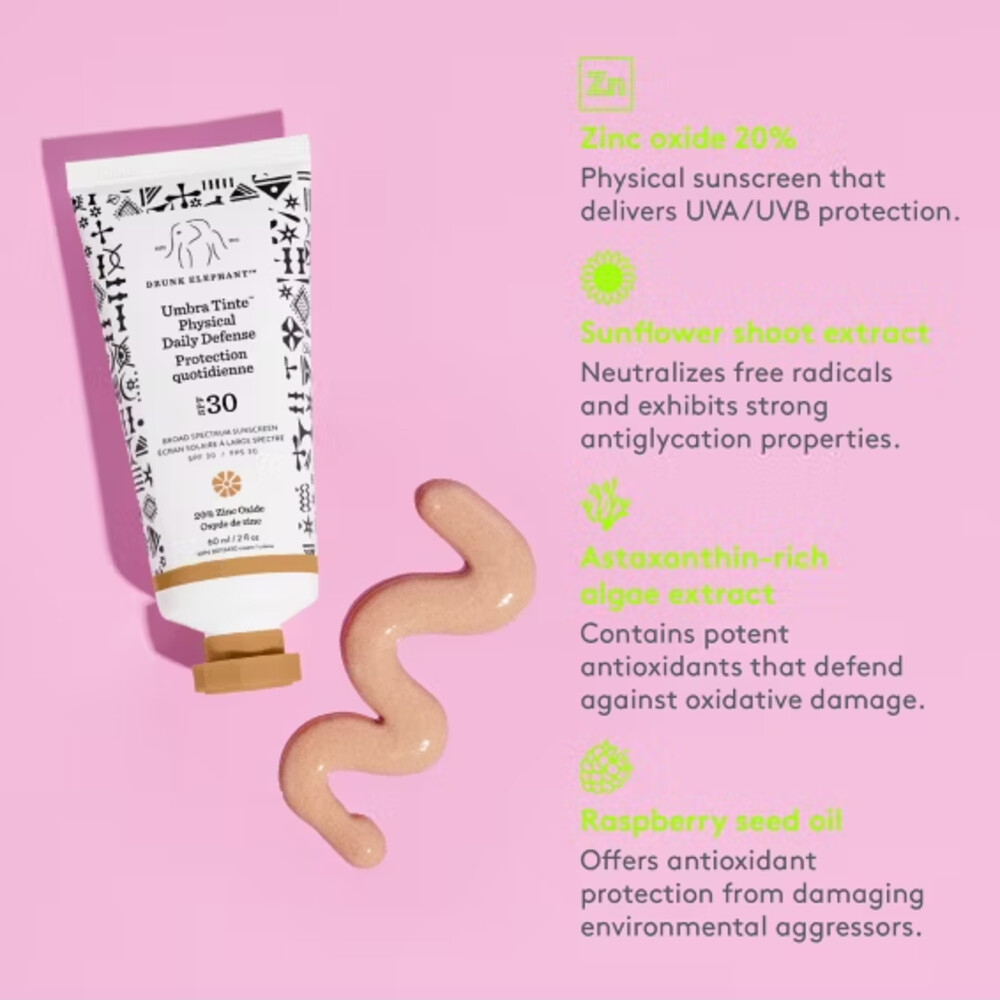 Drunk Elephant Umbra Tinte Physical Daily Defense SPF 30 Zonnebrandcreme60ml