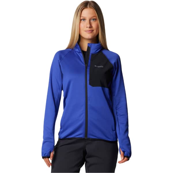 Veste polaire randonnée COLUMBIA W TRIPLE CANYON GRID FLEECE FZ CLEMATIS BLUE