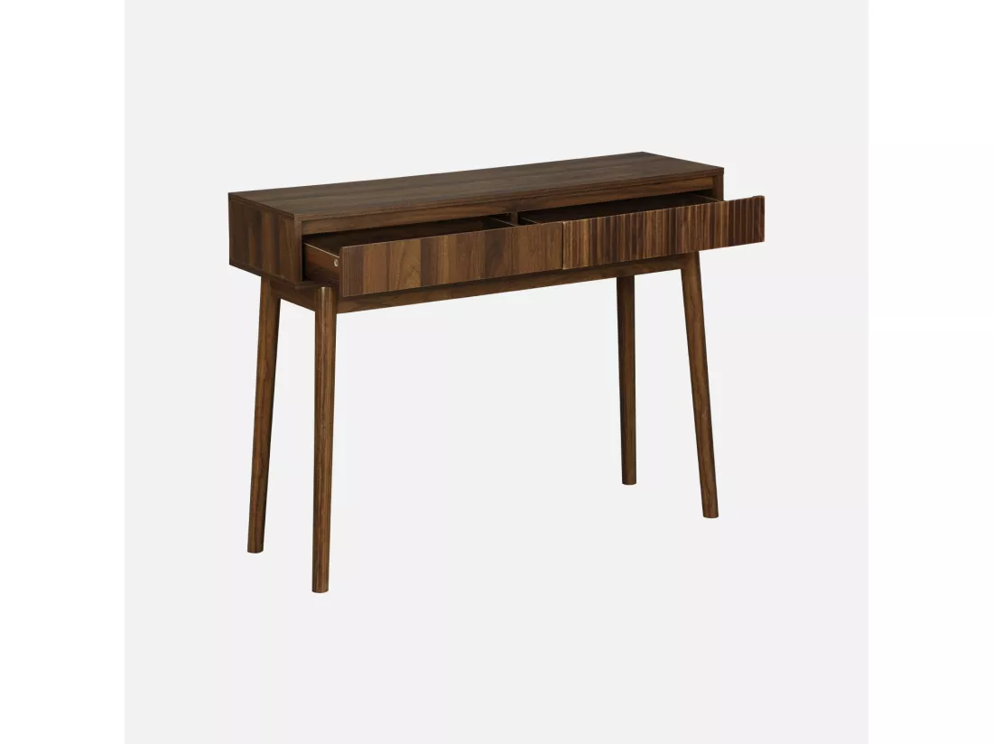 Console décor bois de noyer. 2 tiroirs - Linear