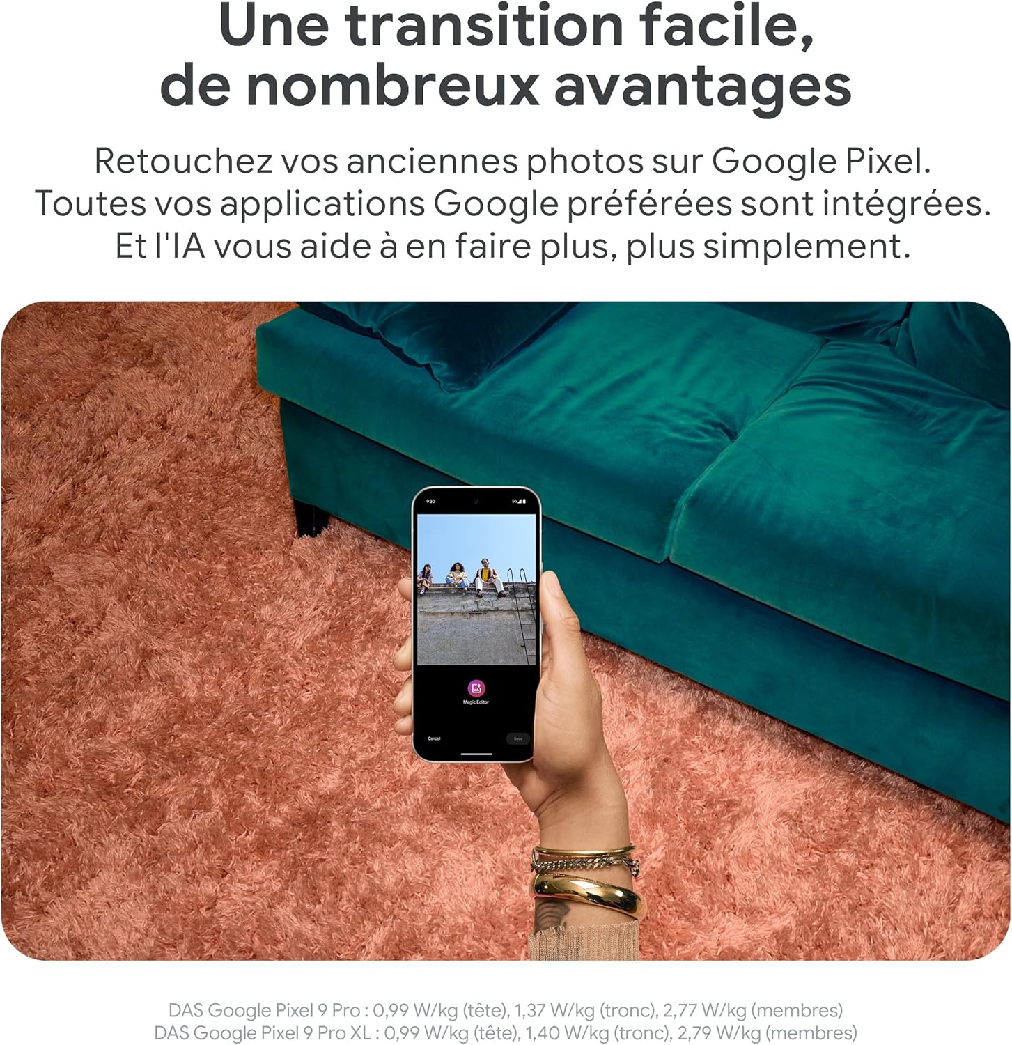 Google Pixel 9 Pro XL - Smartphone Android débloqué avec Gemini, Triple Appareil Photo arrière, 24 Heures d'autonomie et écran Super Actua 6,8 Pouces - Quartz Rose, 256GB