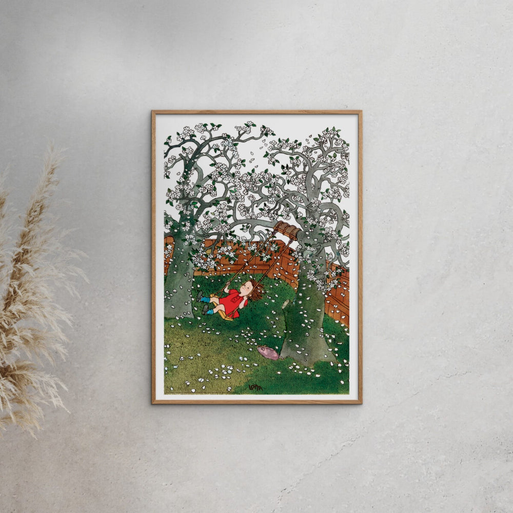 Køb Poster & Frame Astrid Lindgren - Swing - Lotta On Troublemaker Street
