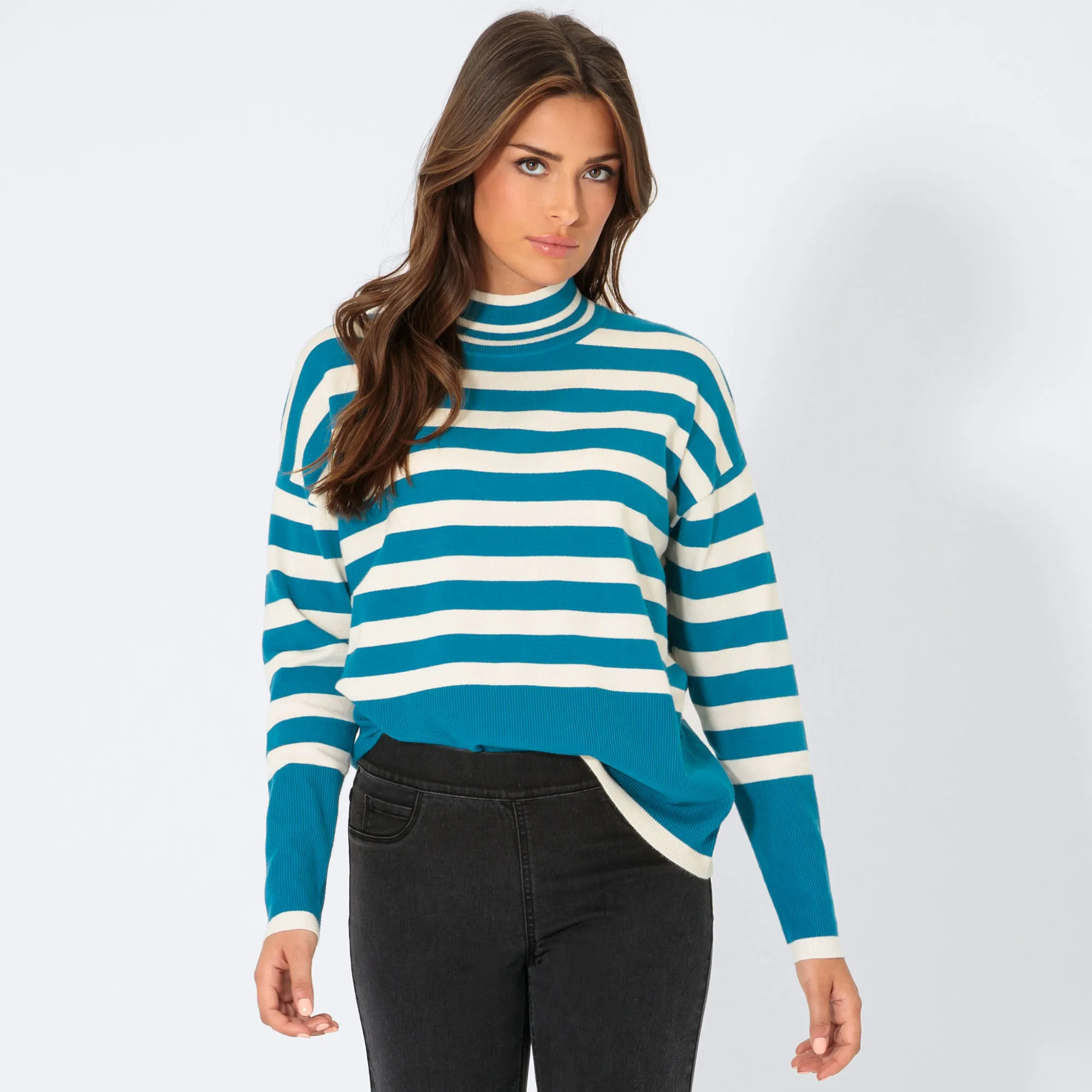 Damen-Pullover mit Streifenmuster