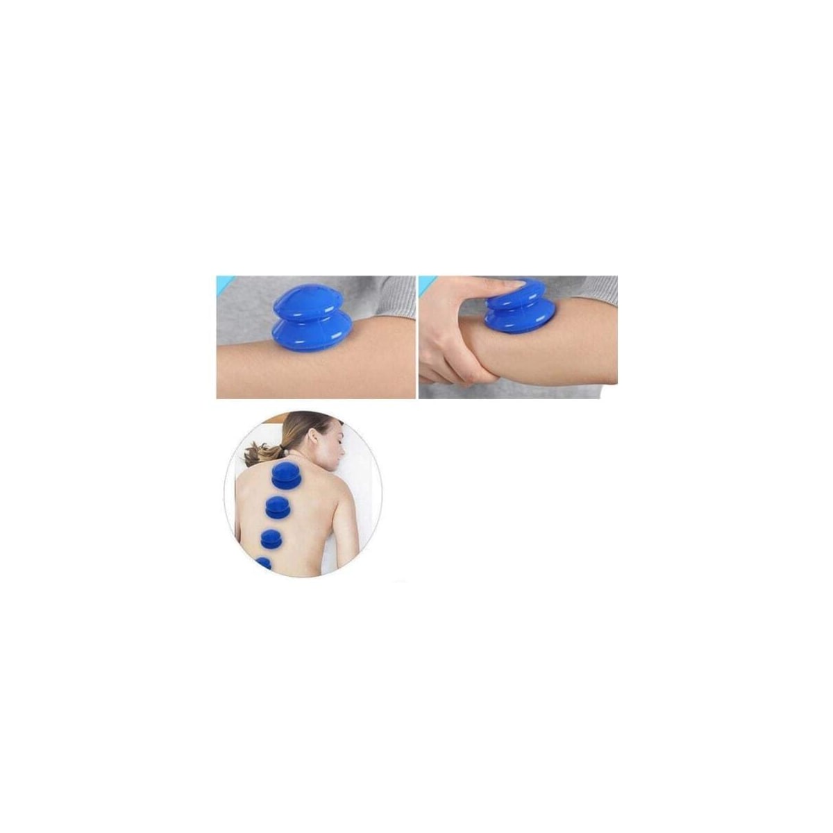 Cupping for helkroppsmassasje 4-pakning (L-XS) Blå