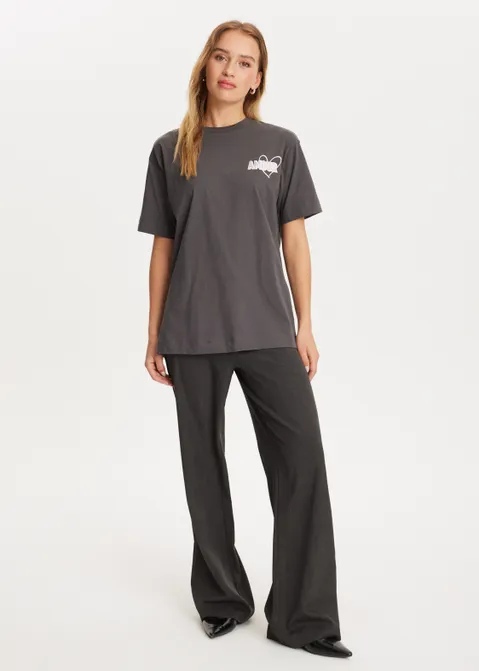 T-shirt met print amour antraciet (ANTRA)