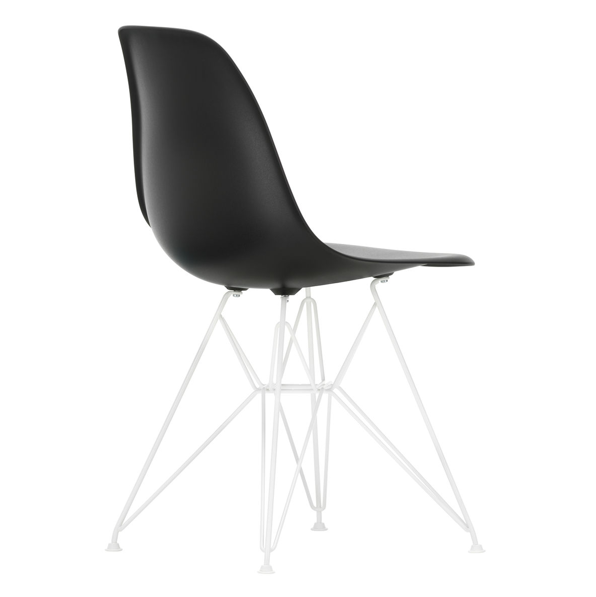 Eetkamerstoel DSR RE wit onderstel deep black