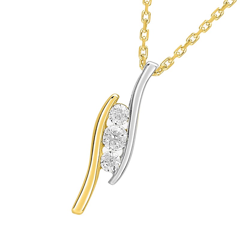 Collier Femme - Or 18 Carats - Diamant 0,15 Carats - Longueur : 42 cm