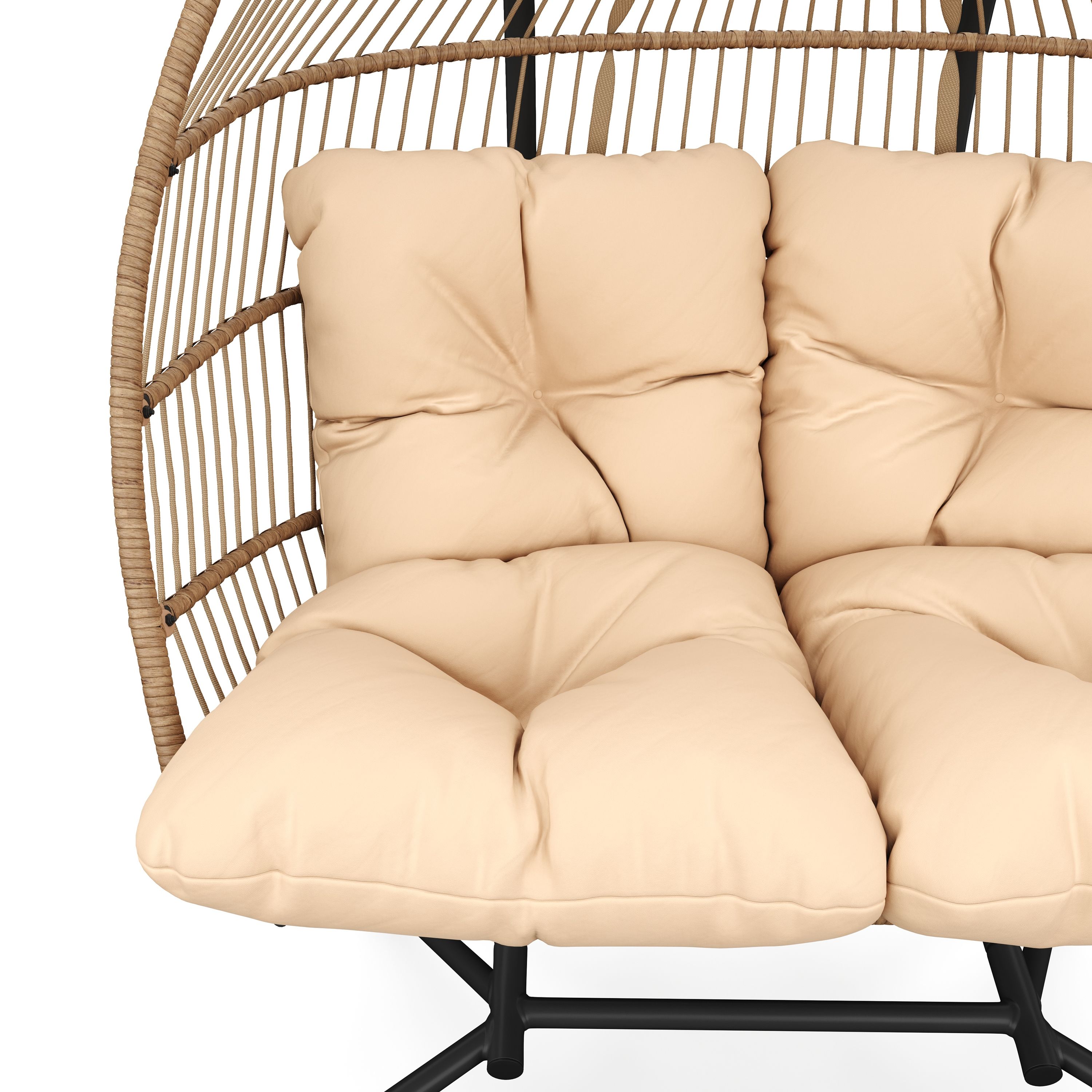 Doppel Hängesessel mit Gestell BELIZE beige