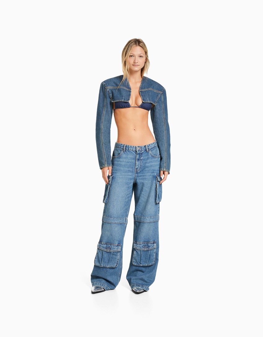 Jaqueta bolero jeans
