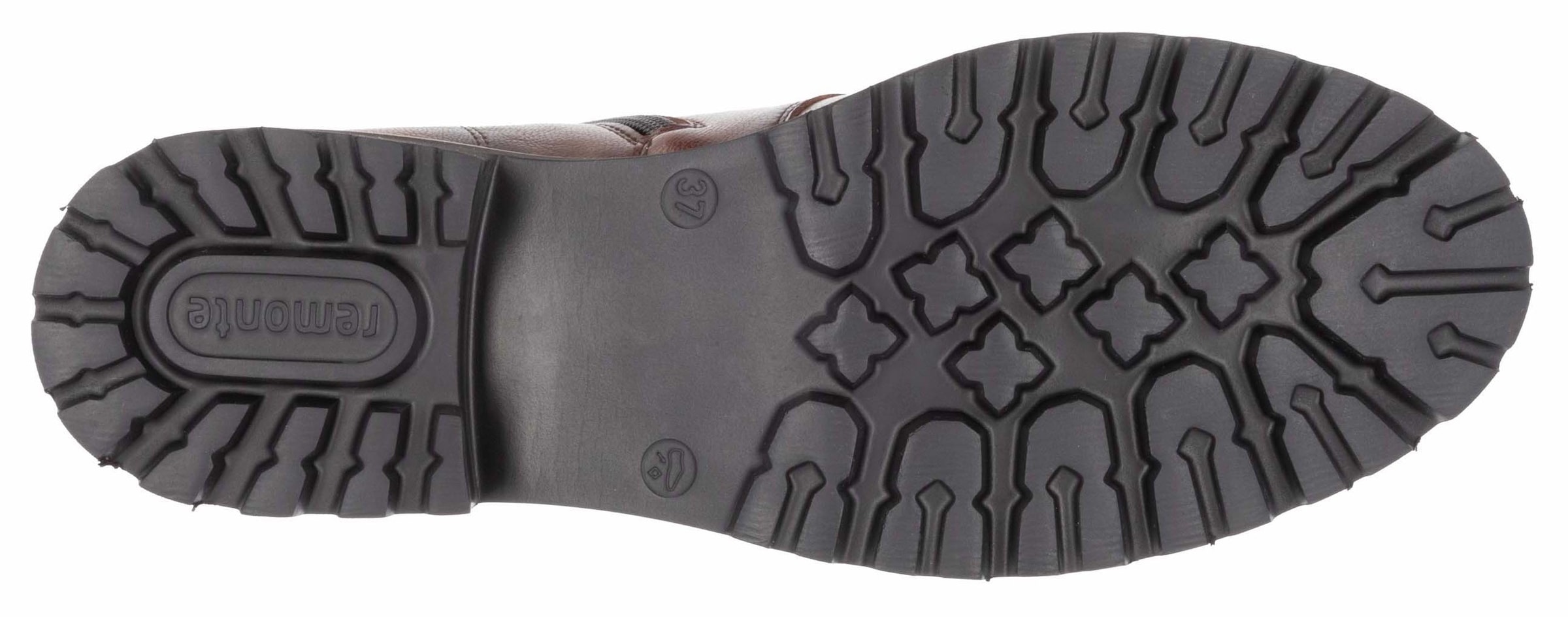 Remonte Schnürboots  , Blockabsatz, Schnürstiefelette im Used Look