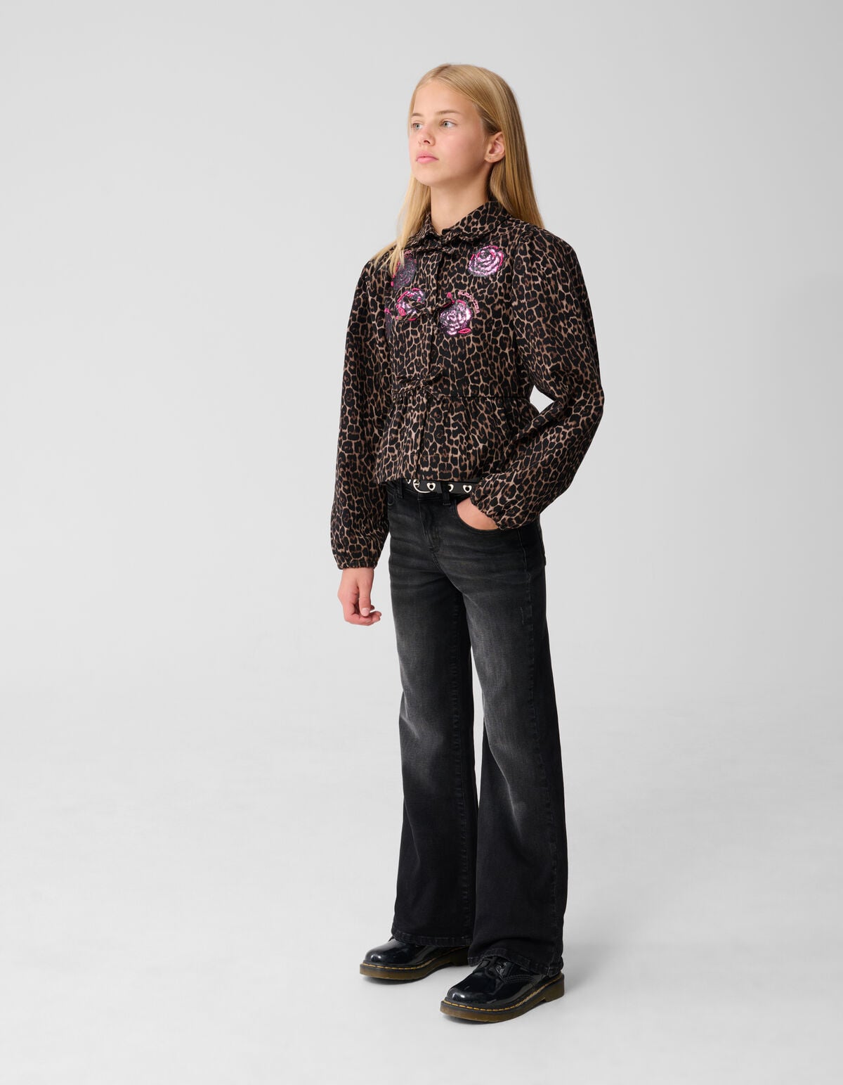 Flared Fit Jeans Zwart
