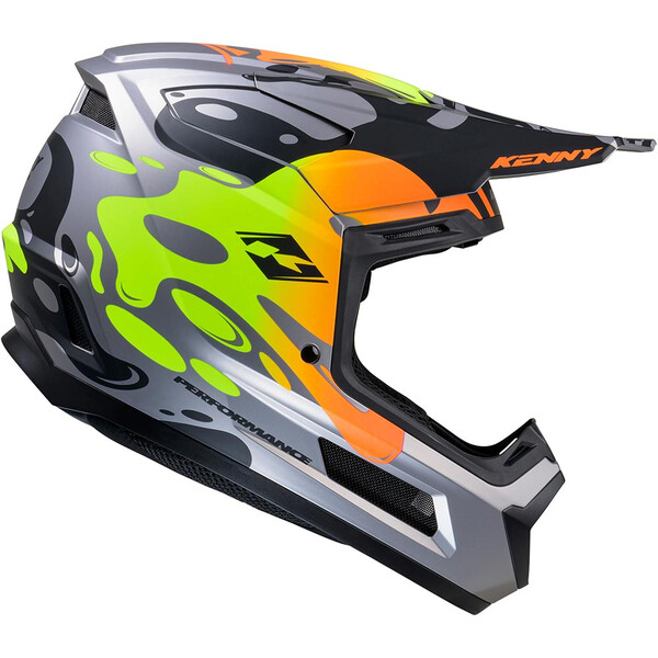 Kenny - Casque Performance Graphic Fluid Gris / Jaune fluo / Orange / Noir