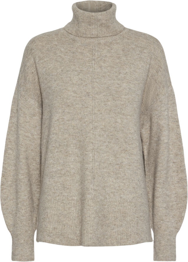 Pieces PCMALOU LS ROLLNECK KNIT NOOS BC Taupe gray/melange