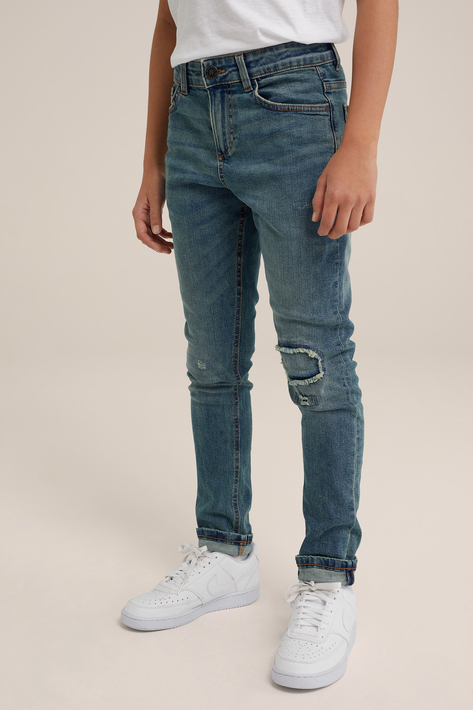 Jongens slim fit jeans met stretch Blue Ridge Groenblauw