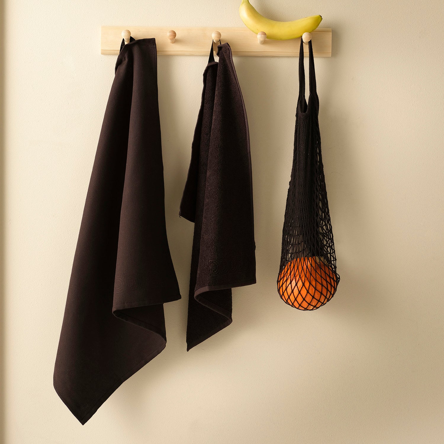 DDDDD theedoek Logo - 60x65 cm - Black - 6 stuks