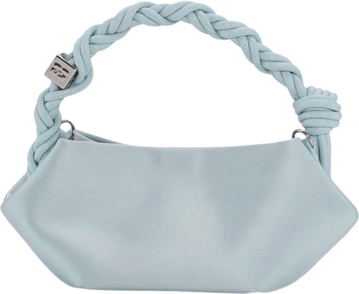Ganni Ganni Bou Bag Mini Soir Satin Icy blue