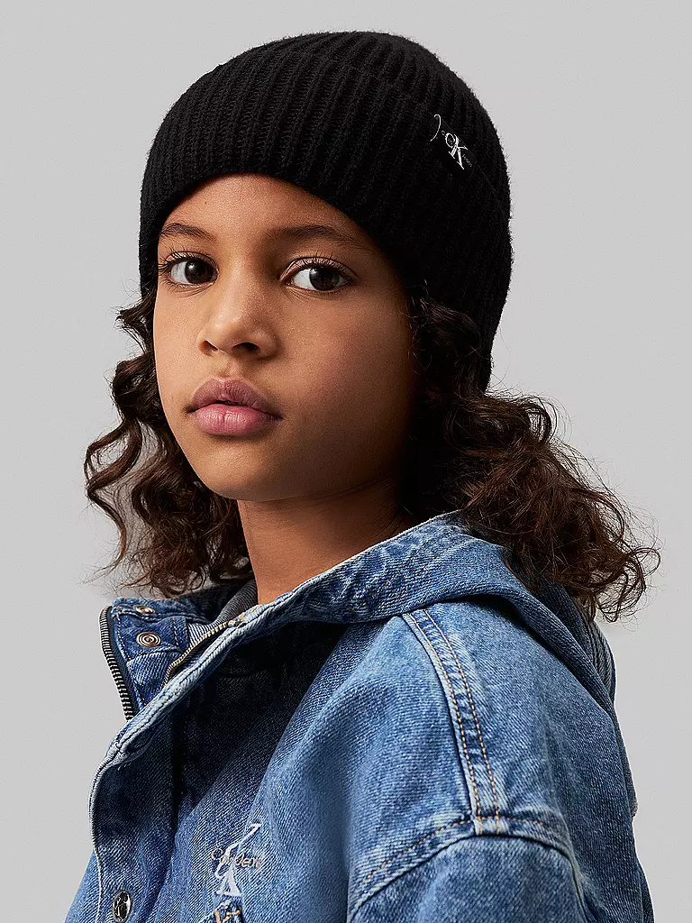 CALVIN KLEIN JEANS Kinder Mütze - Haube  schwarz