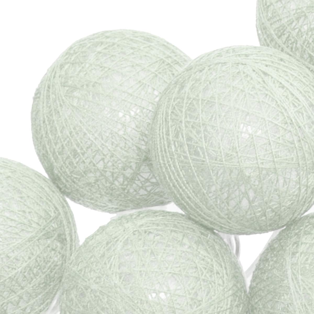 GUIRLANDE LED PILE 10 BOULES CELADON D.6CM