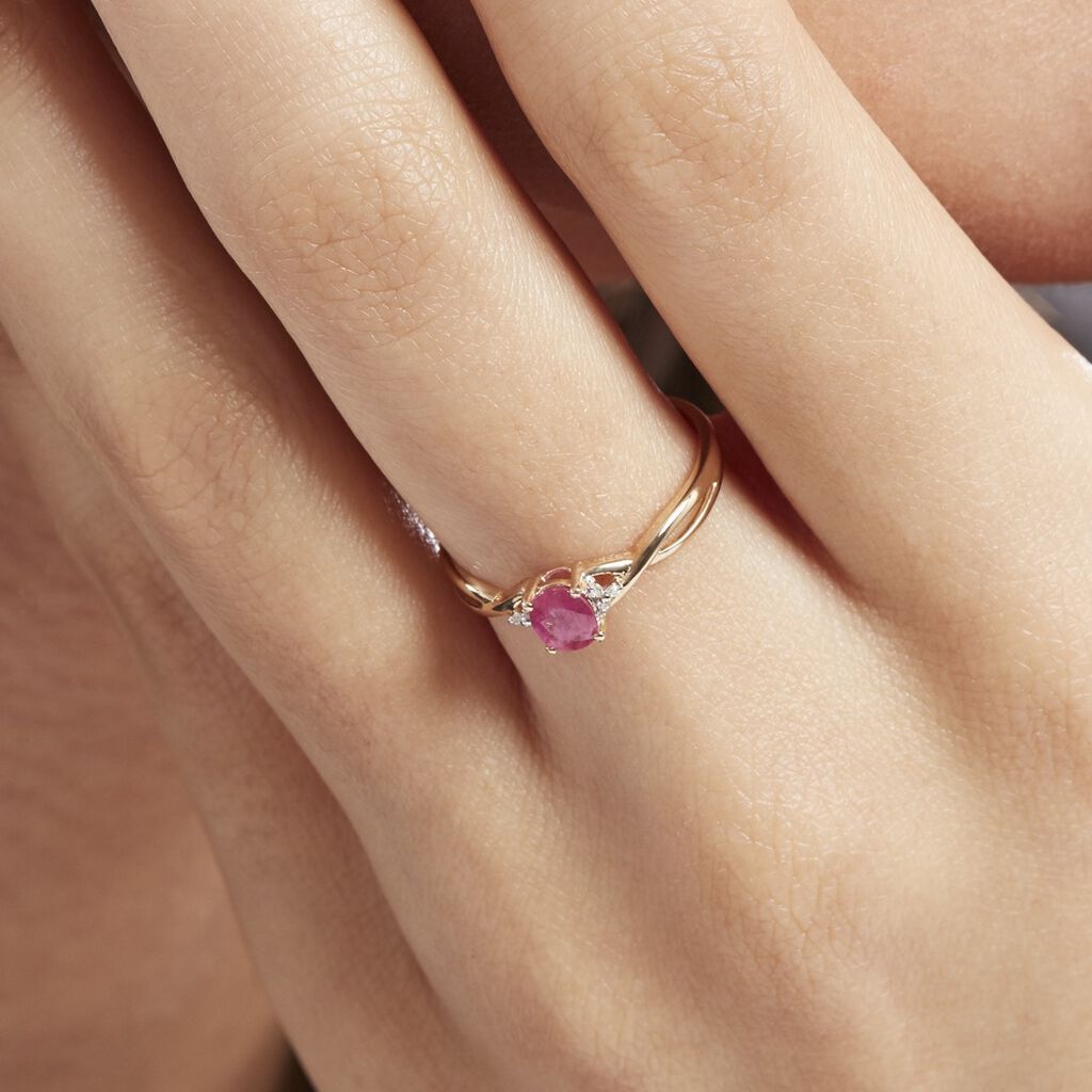 Bague Or Jaune Cassie Rubis Diamants