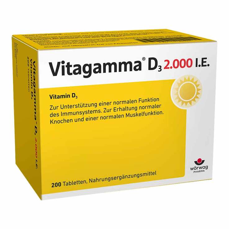 Vitagamma D3 2.000 I.E. Vitamin D3 NEM Tabletten, 200 St