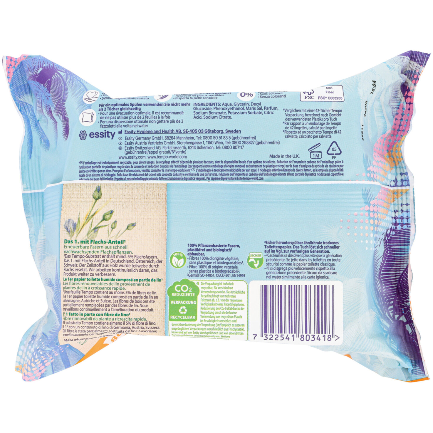 Tempo Feuchtes Toilettenpapier Family Maxi Pack 84 Tücher