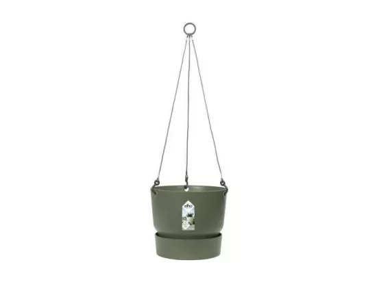 ELHO Pot de fleurs a suspendre Greenville 24 - Exterieur - O 23,9 x H 20,3 cm - Vert feuille