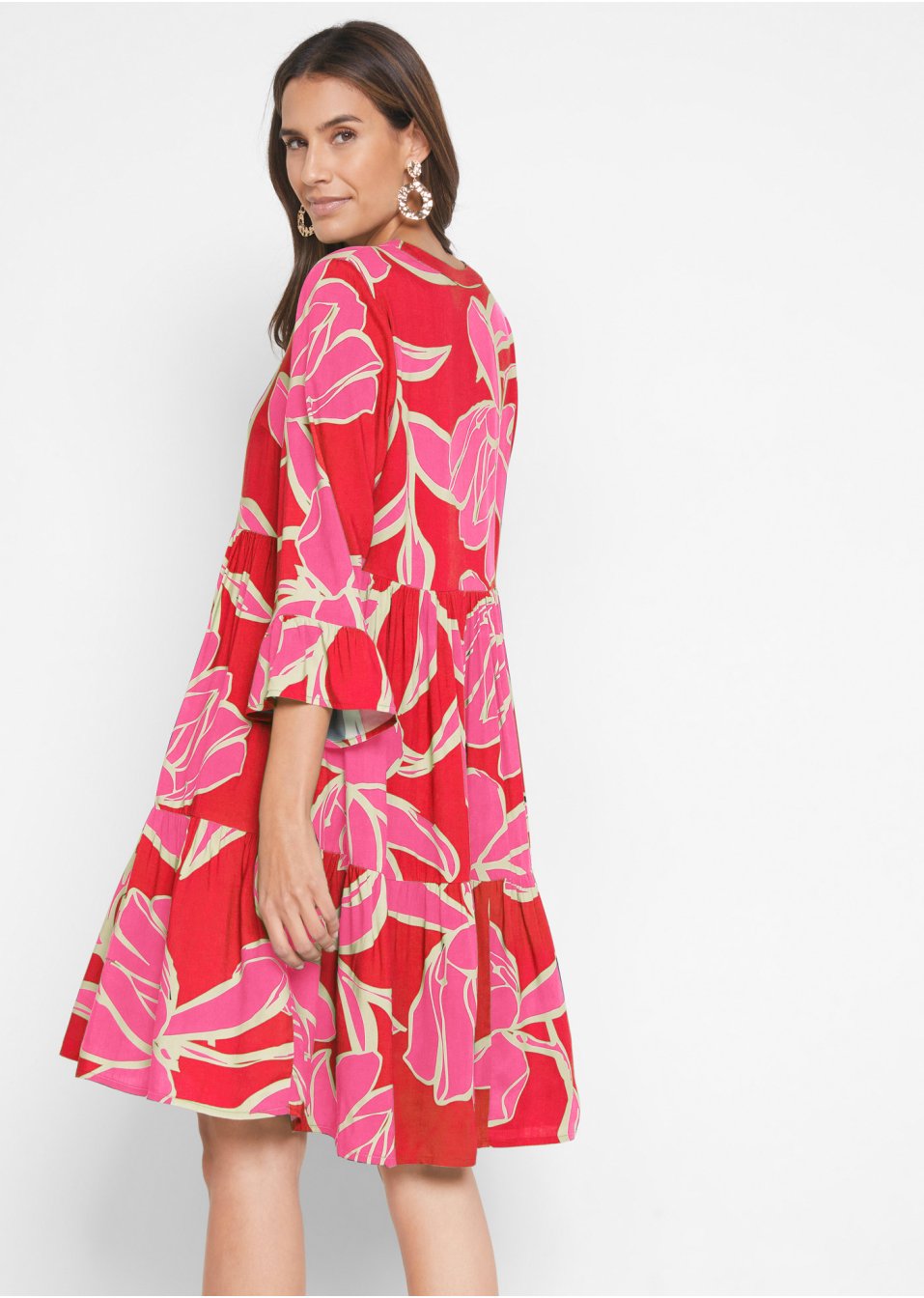 Robe étagée en viscose
