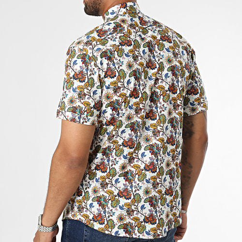 Chemise Manches Courtes Blanc Floral