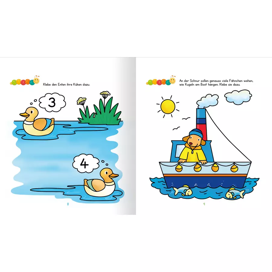 arsEdition Lernraupe – Erstes Stickerheft – Zahlenspiele
