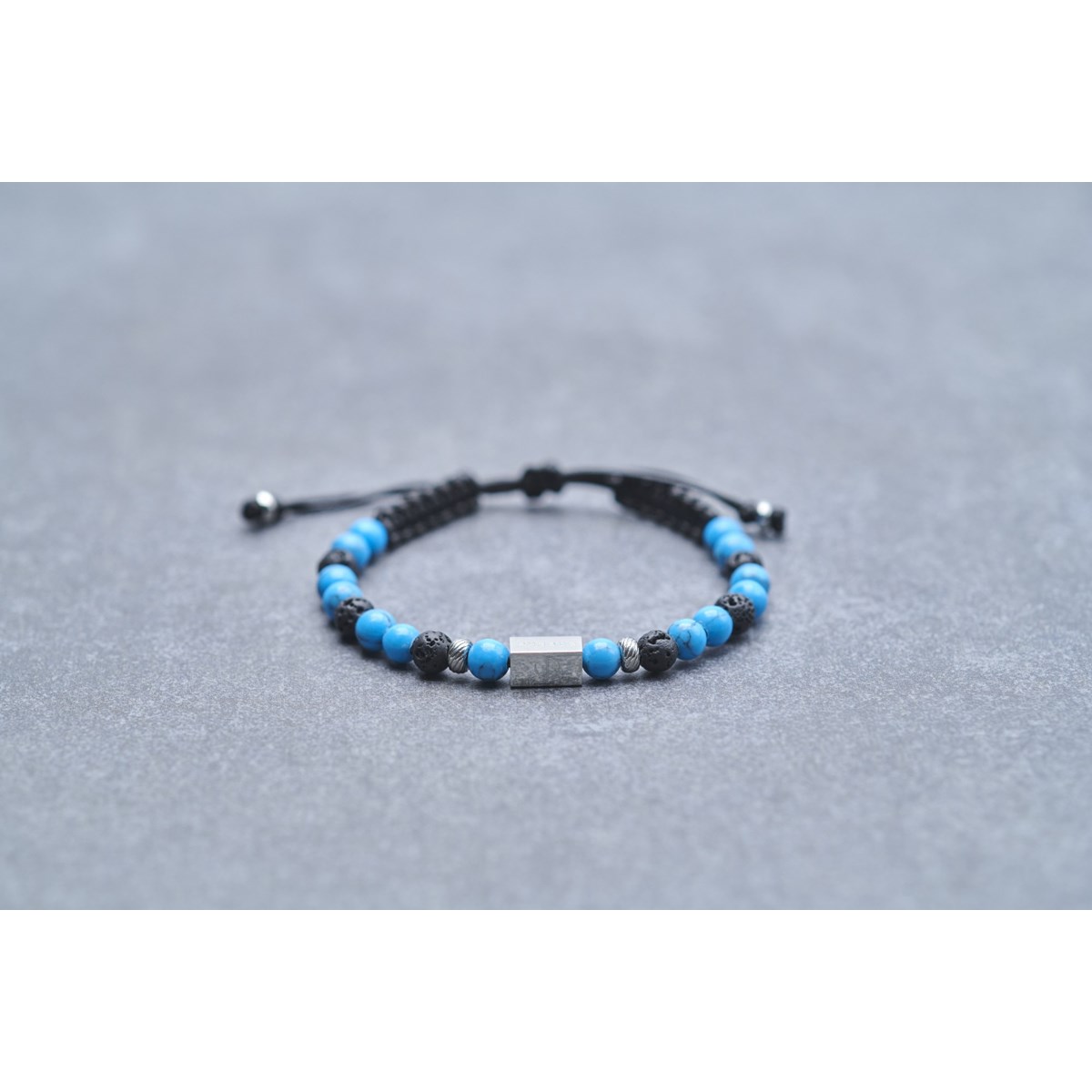 Bracelet souple Dan en Acier 316L avec turquoise bleu turquoise