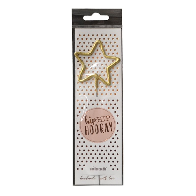 (18cm) Wunderkerze in Stern Form Deko für Silvester / Hochzeit / Geburtstag - Gold