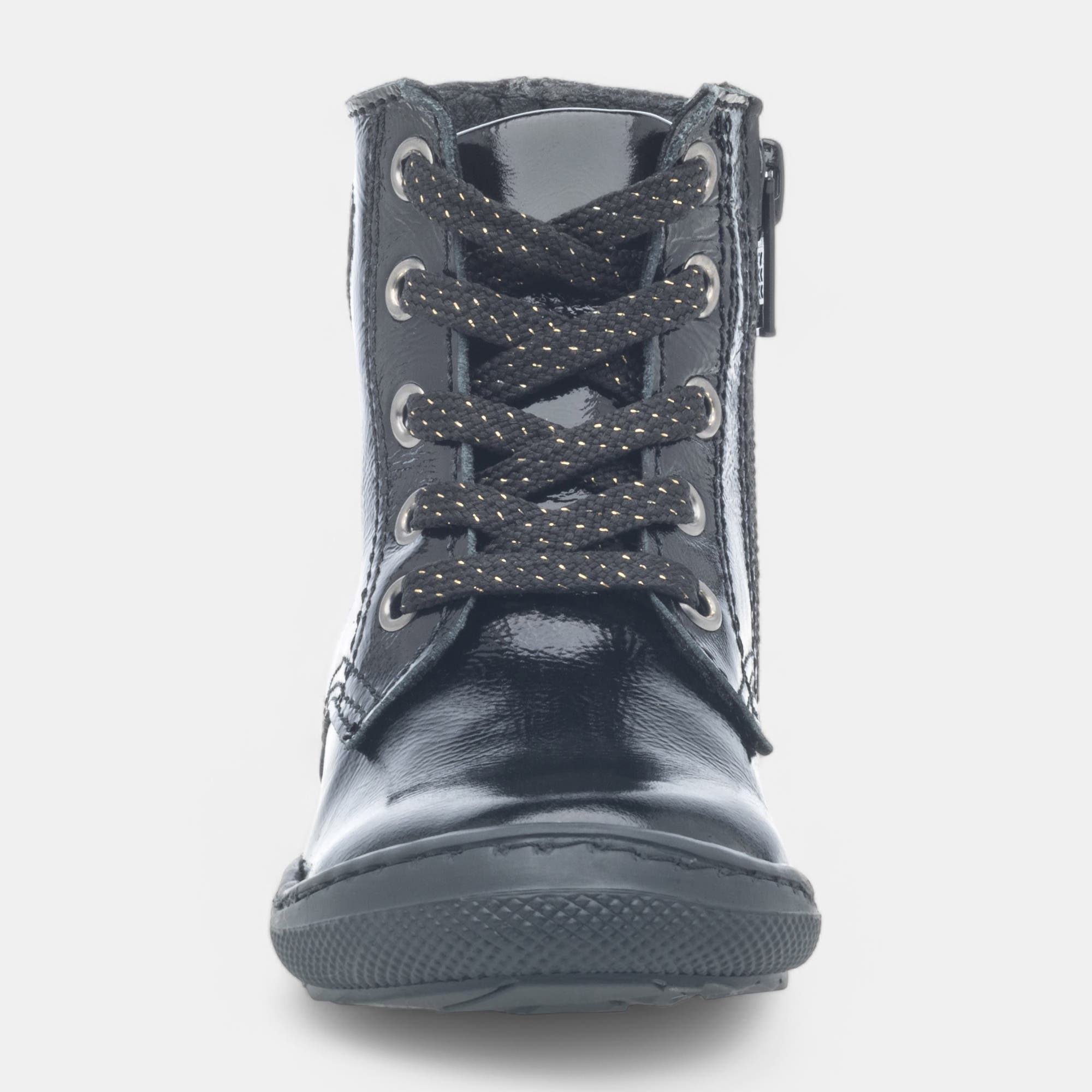 Boots Fille en cuir noir