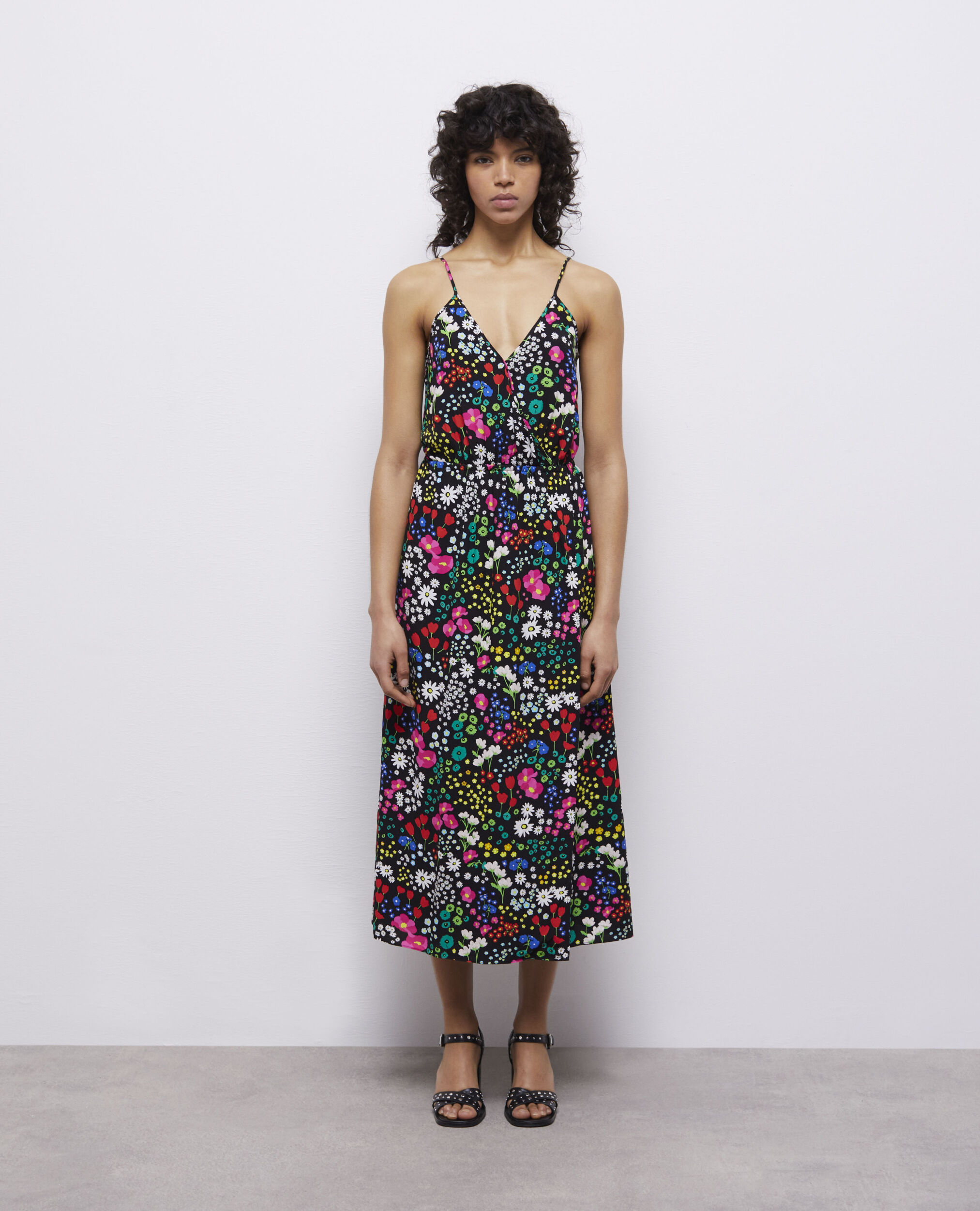 Robe portefeuille longue imprimée