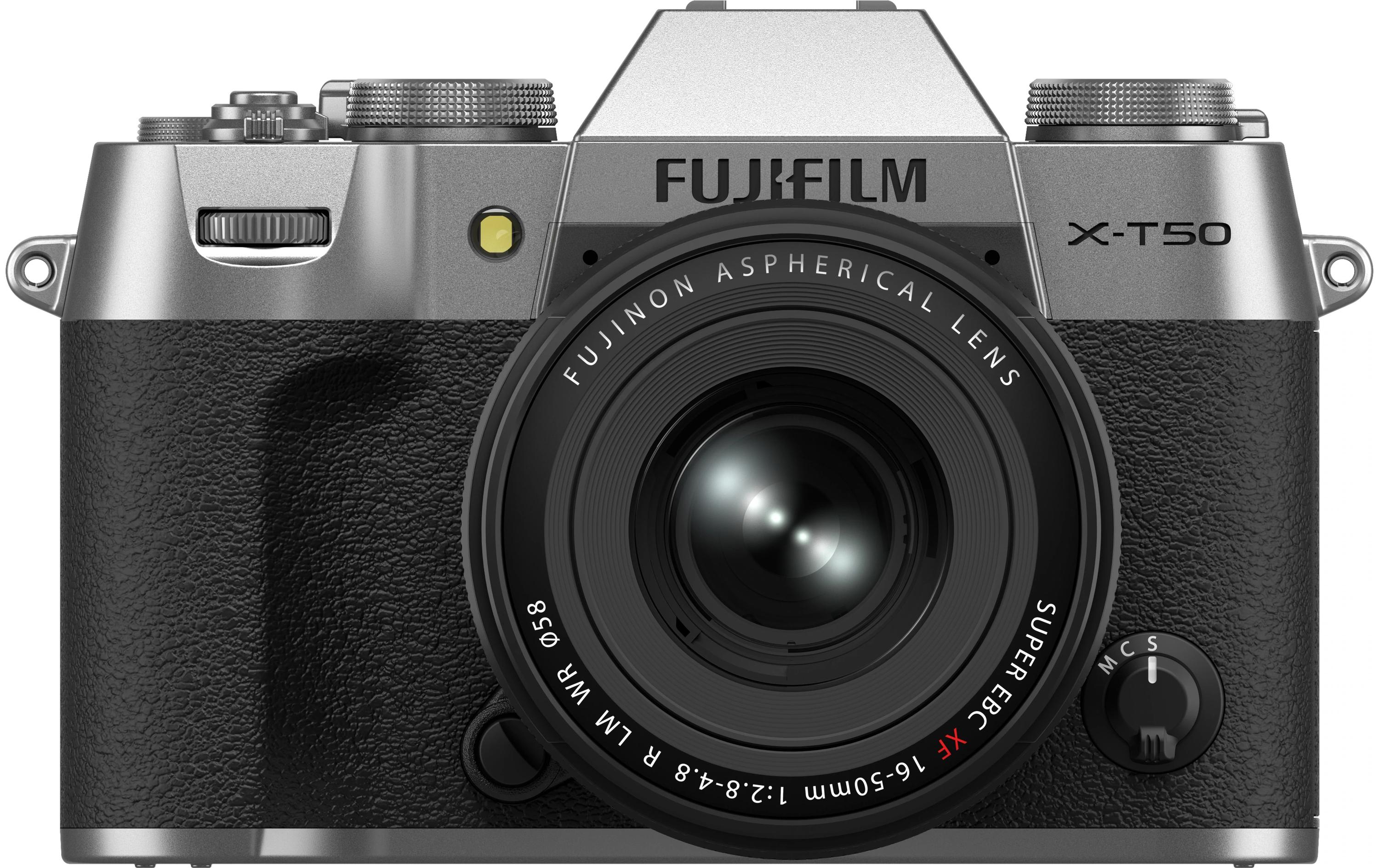 Fotokamera X-T50 Silver Kit XF 16-50mm<br>Kompakte Systemkamera mit 40.2-Megapixel-Sensor, 6.2K-Video und Filmsimulations-Einstellrad