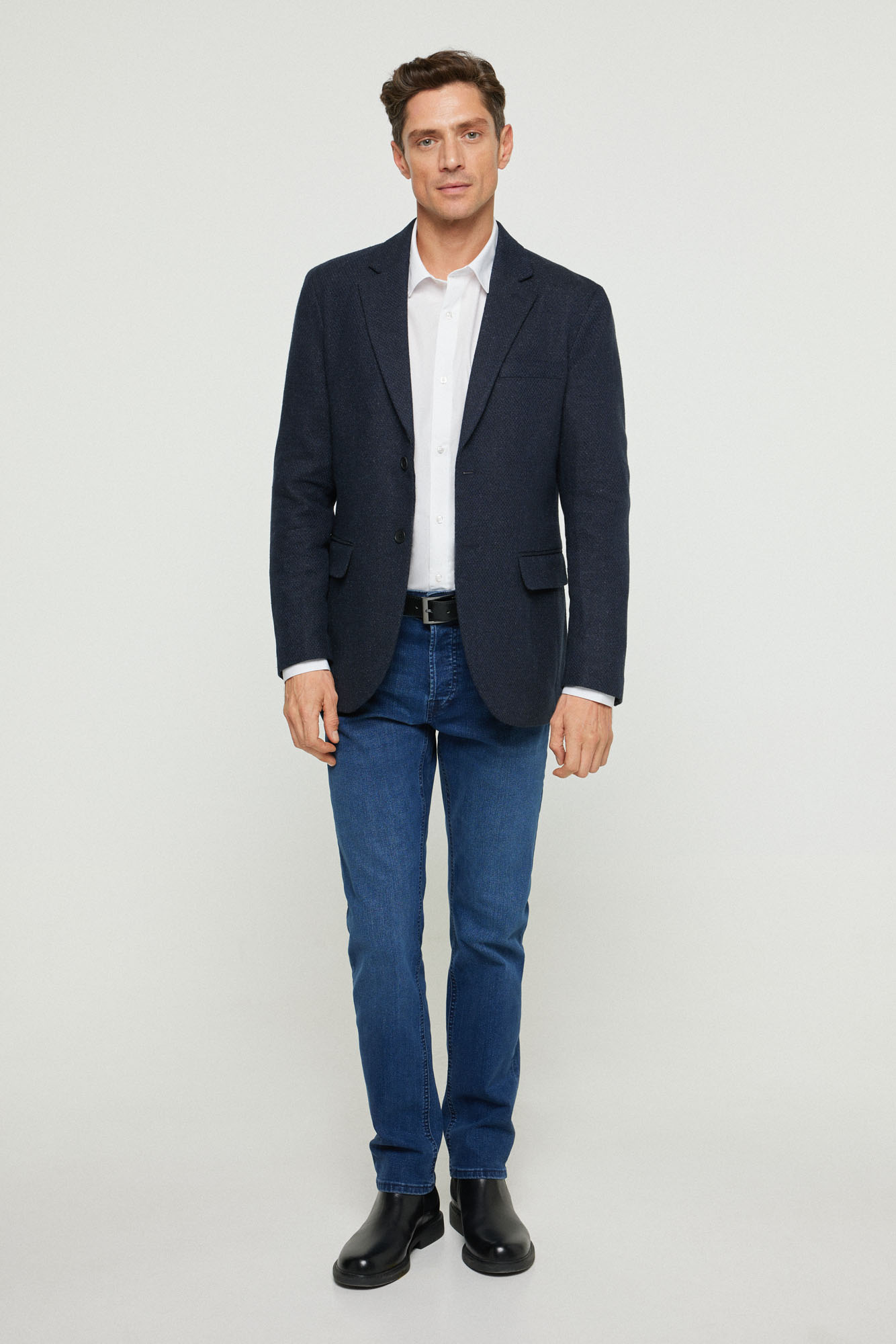 Blazer de tweed de corte justo