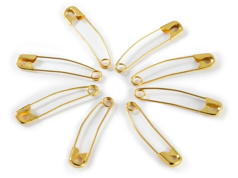 Prym Sicherheitsnadel Gold, Nr. 2, 38 mm Nadeln aus Messing für Quilt- und Patchwork‑Arbeiten