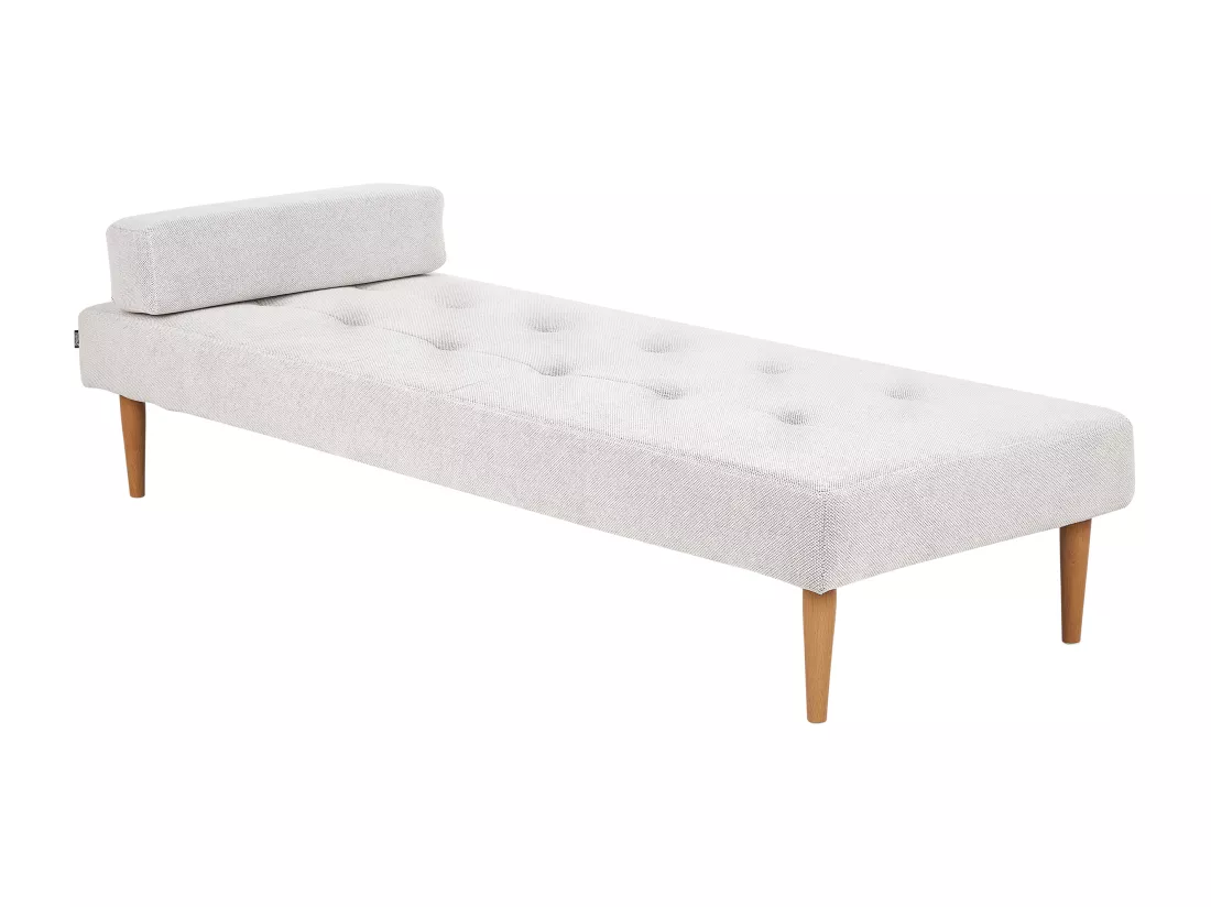 Chaise longue en tissu blanc cassé NIORT