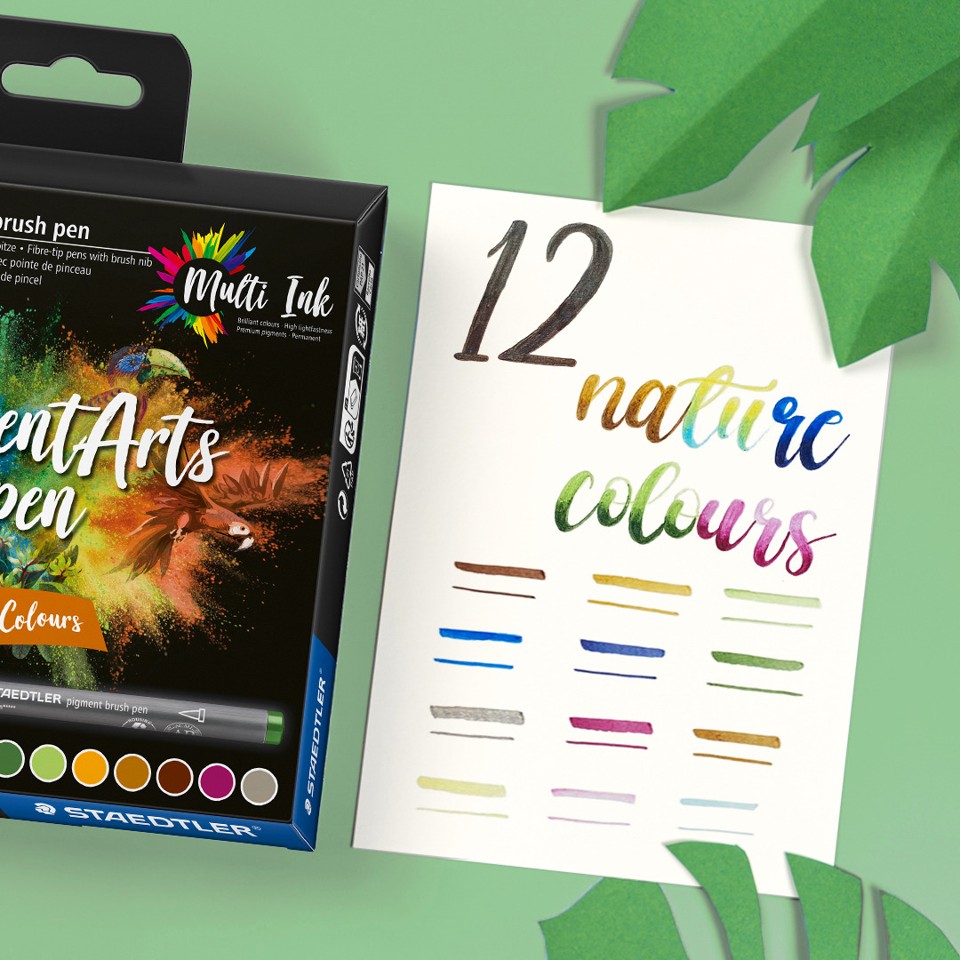 Staedtler - Brush Pen Pigment Natur, 12 Stk