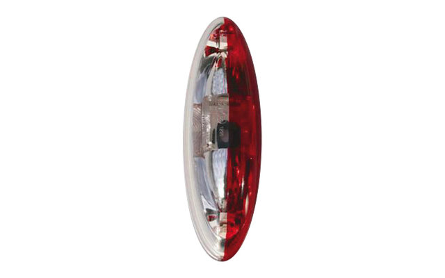 Umrissleuchte rot/weiß oben mit Grundplatte 12V