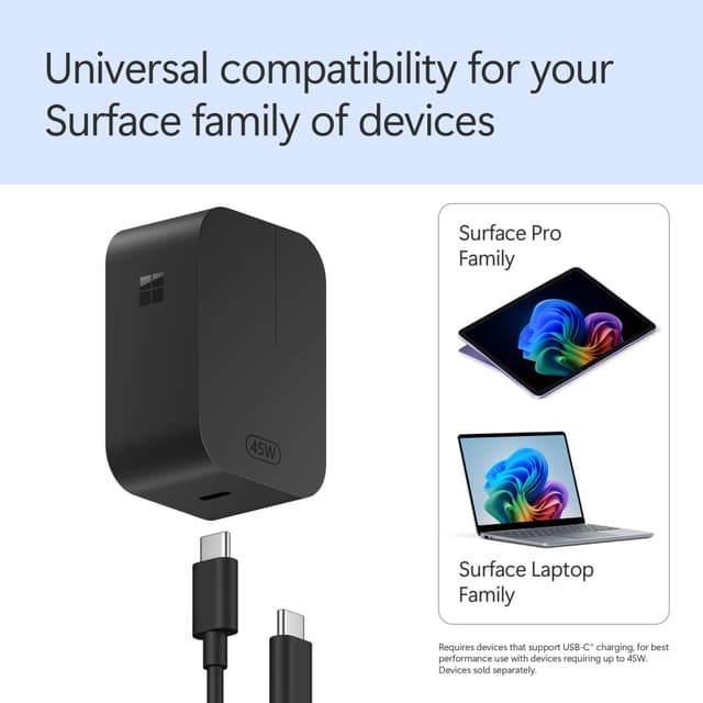 Microsoft Surface USB-C-vægoplader 45W