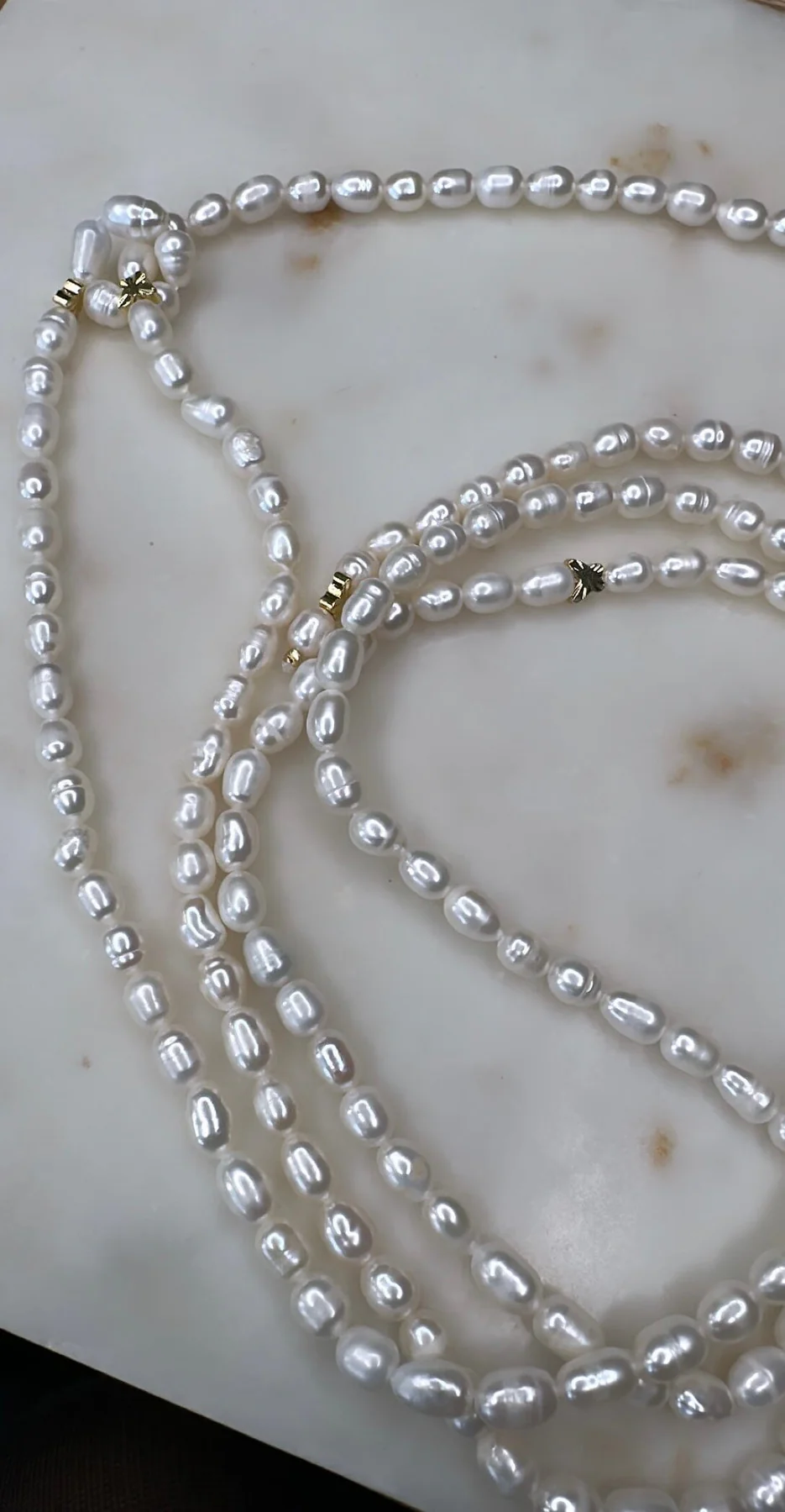 Mellow Moon Long Pearl Necklace Butterflies