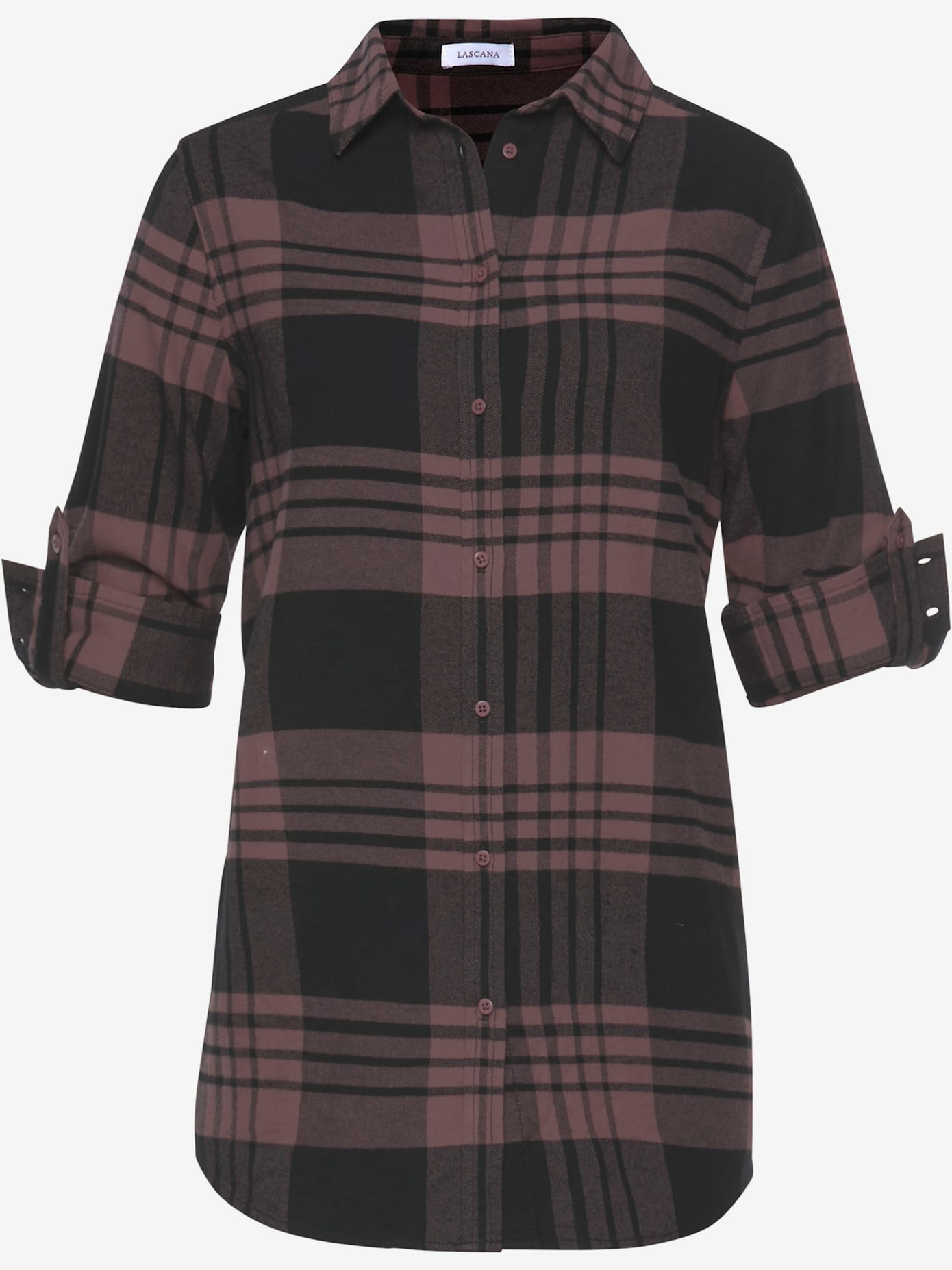 Chemisier à carreaux décontracté, col chemise