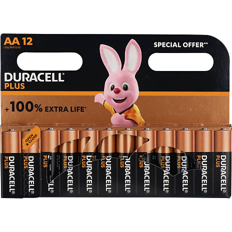 Duracell Plus AA batterier 12-pak